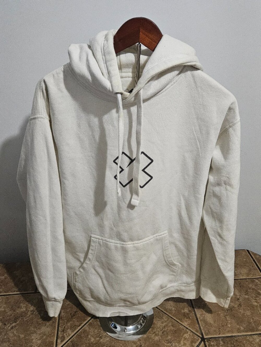 XPLR Off White Pullover Hooded Sweatshirt Sz L
